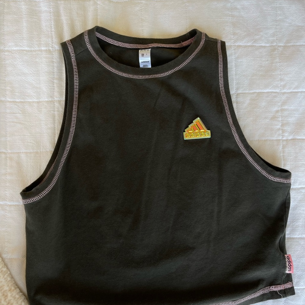 Adidas Dark Gray Tank with Logo